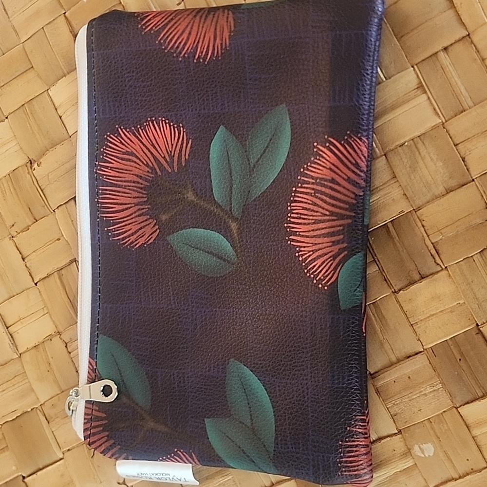 Red Lehua OHIA CLUTCH Palaka Pouch